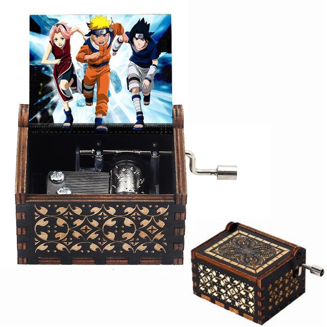 2025 Black Wooden Music Box Jurassic Park Caja Musical Queen Totoro Hand Cranked Wood Musical Box Christmas Gift