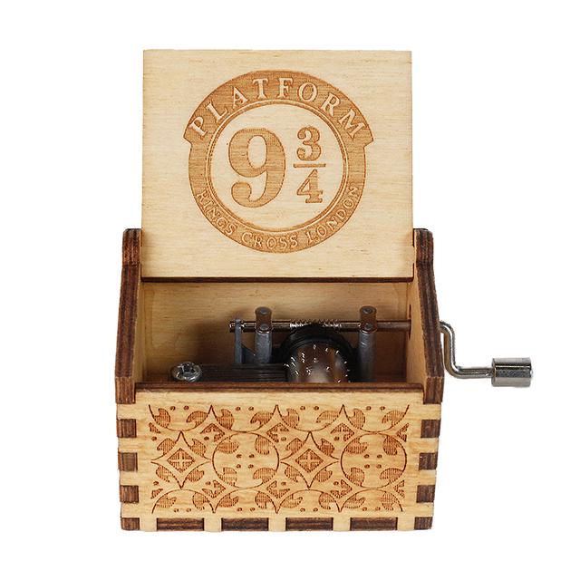 2025 Black Wooden Music Box Jurassic Park Caja Musical Queen Totoro Hand Cranked Wood Musical Box Christmas Gift