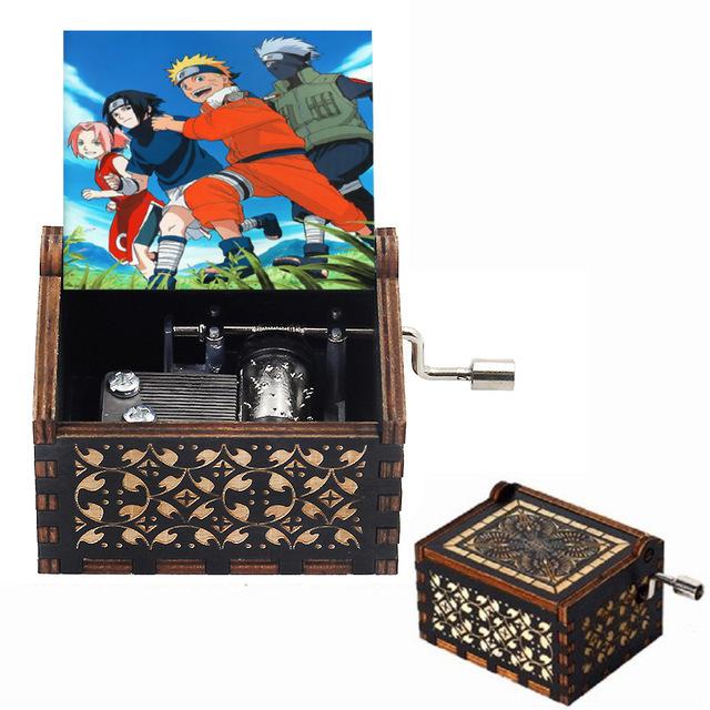 2025 Black Wooden Music Box Jurassic Park Caja Musical Queen Totoro Hand Cranked Wood Musical Box Christmas Gift