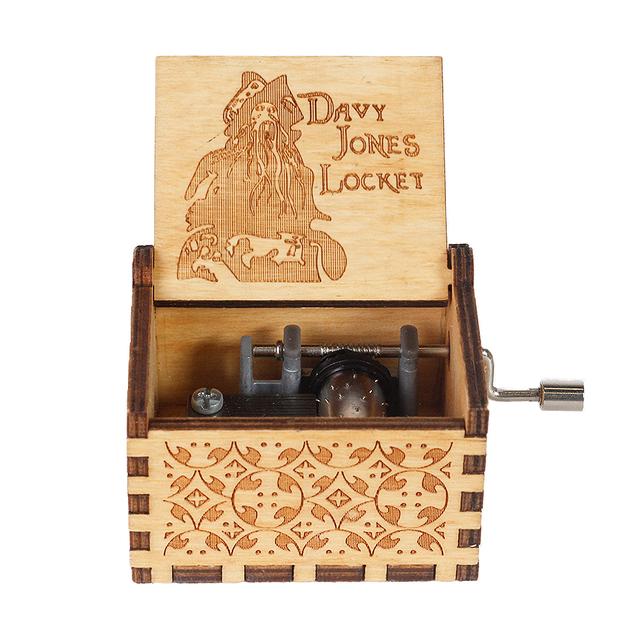 2025 Black Wooden Music Box Jurassic Park Caja Musical Queen Totoro Hand Cranked Wood Musical Box Christmas Gift