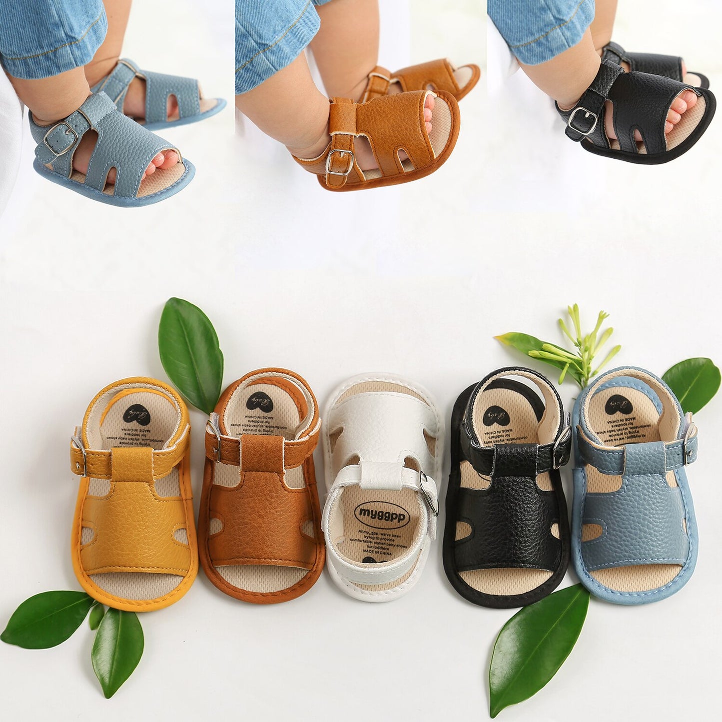 2025 Baby Boys Fashion Summer Soft Crib Shoes Kids Newborn Girls First Walker Anti Slip Sandals Shoes