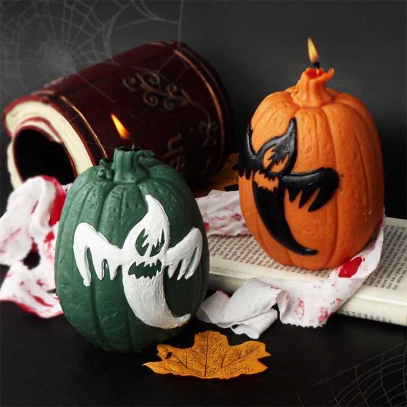 Halloween Ghost Pumpkin Candle Silicone Mold DIY Plaster Aromatherapy Candle Soap Making Handmade Chocolate Cake Decorating Tool
