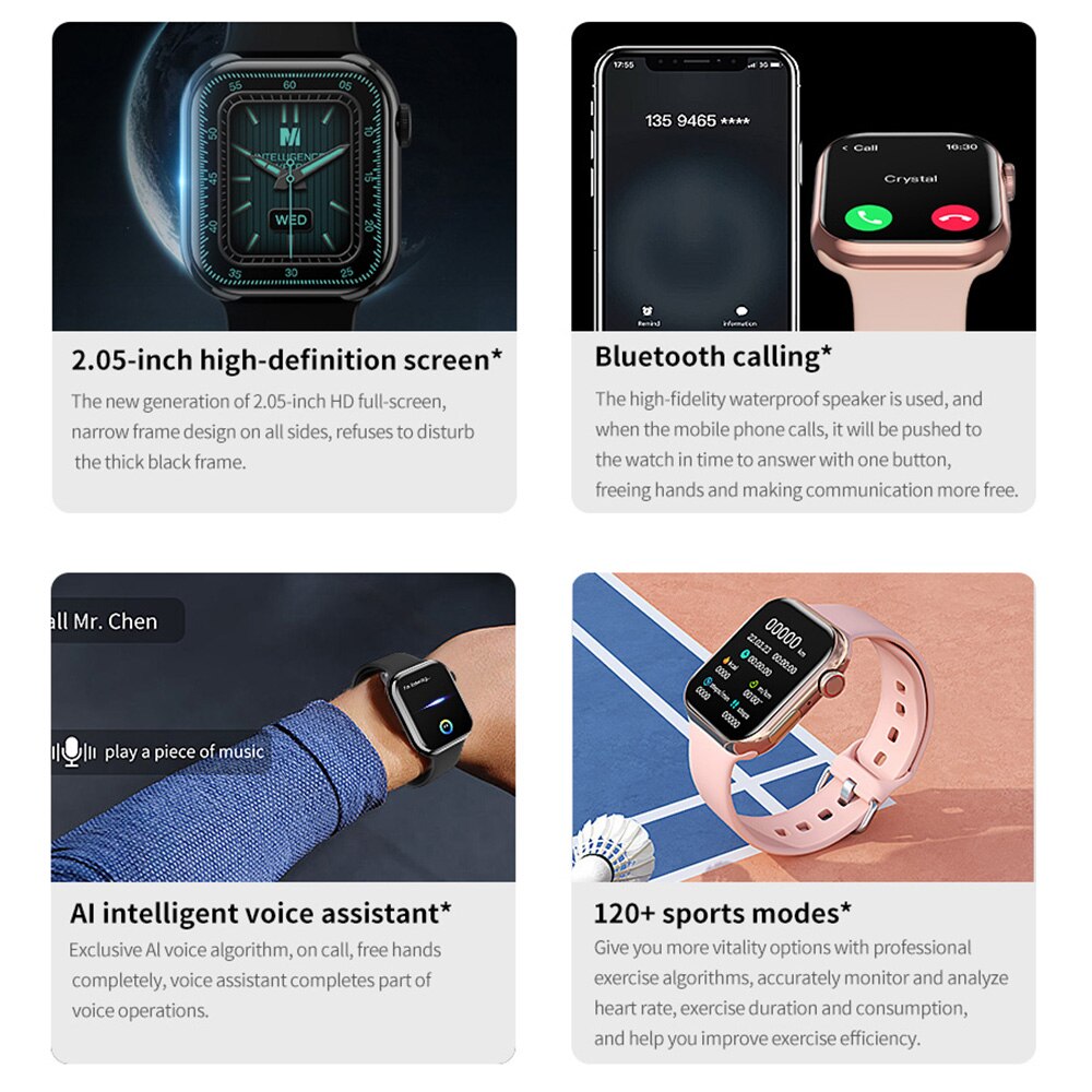 2025 Watch 9 Smart Watch Men Body Temperature BT Call NFC Always on Display Fitness Women Series 8 Smartwatch for Apple Android