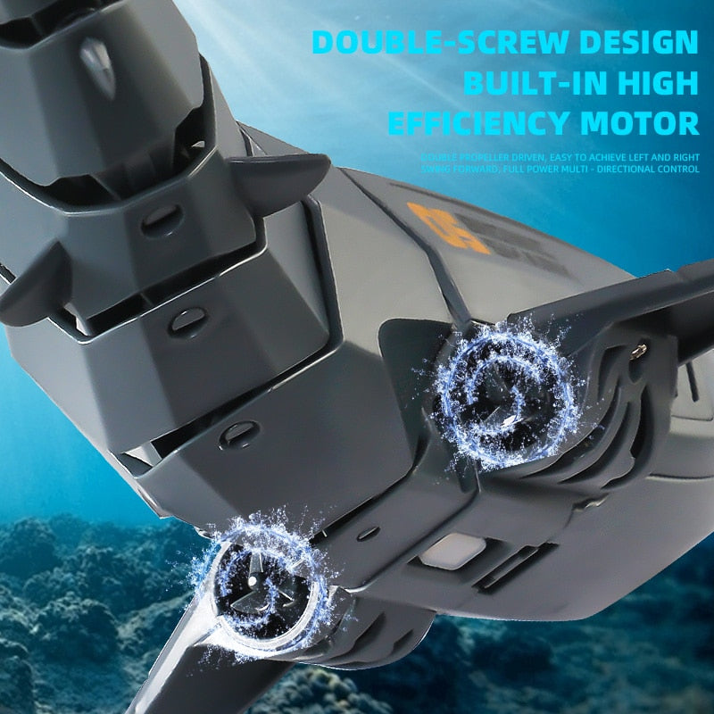 RC Boat 2.4G Remote Controlled Shark Whale Spray Water Radio Controlled Boats outdoor lake swimming pool Toys for boys Children