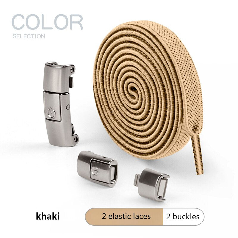 2025 No Tie Shoe laces Press Lock Shoelaces without ties Elastic Laces Sneaker Kids Adult 8MM Widened Flat Shoelace for Shoes