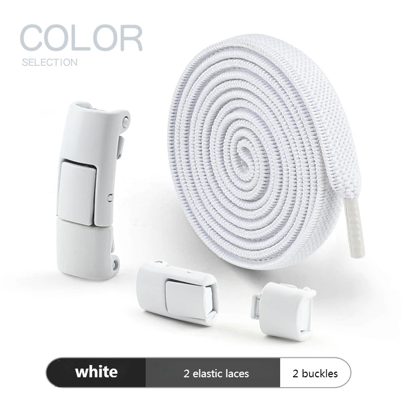 2025 No Tie Shoe laces Press Lock Shoelaces without ties Elastic Laces Sneaker Kids Adult 8MM Widened Flat Shoelace for Shoes