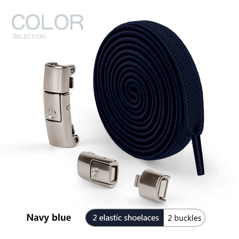2025 No Tie Shoe laces Press Lock Shoelaces without ties Elastic Laces Sneaker Kids Adult 8MM Widened Flat Shoelace for Shoes