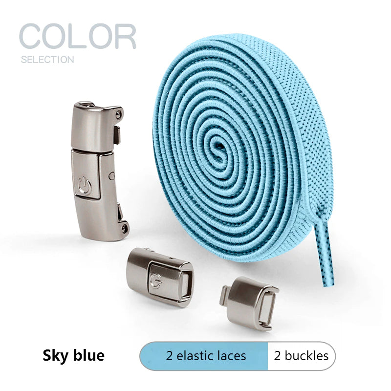 2025 No Tie Shoe laces Press Lock Shoelaces without ties Elastic Laces Sneaker Kids Adult 8MM Widened Flat Shoelace for Shoes