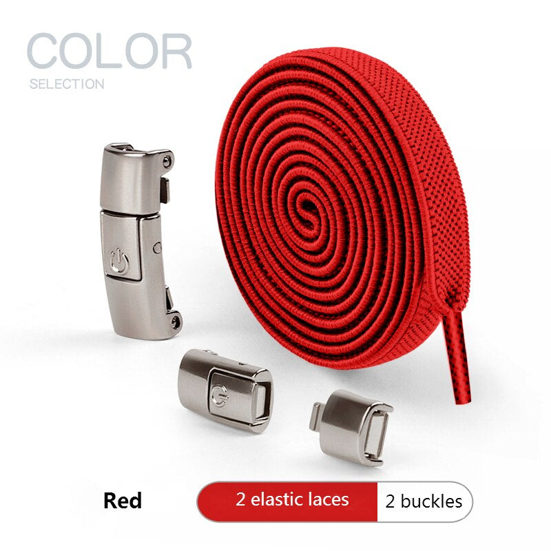 2025 No Tie Shoe laces Press Lock Shoelaces without ties Elastic Laces Sneaker Kids Adult 8MM Widened Flat Shoelace for Shoes