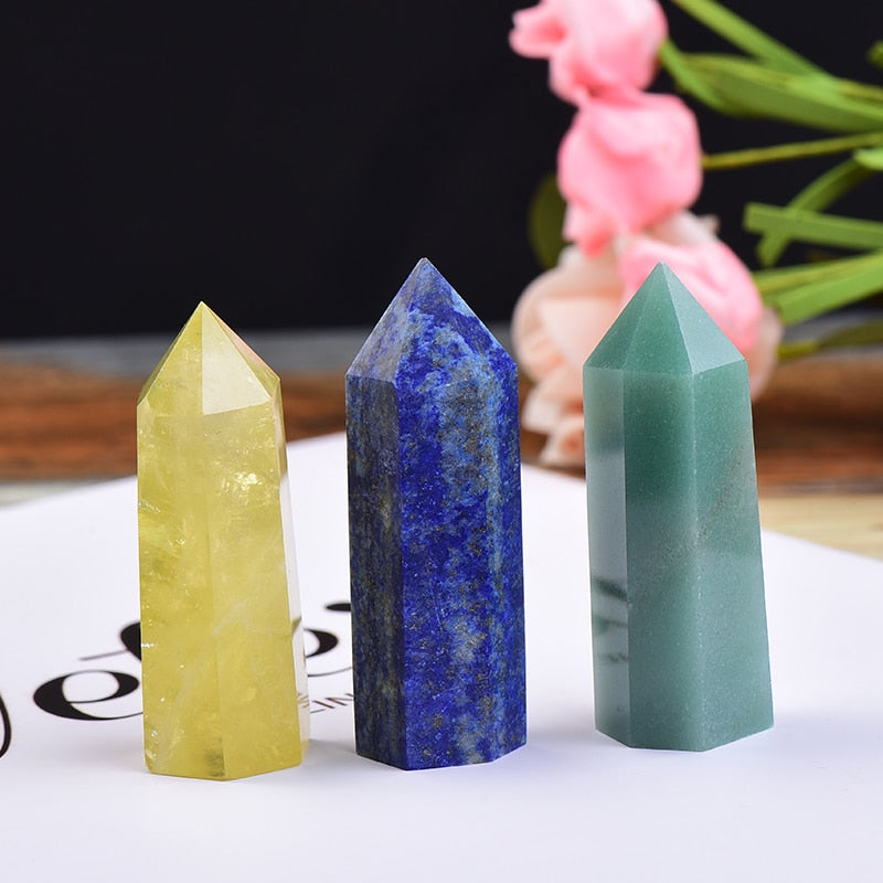 Hot Sale 1PC Natural Crystal Column Quartz Rock Mineral Specimen Crystal Point Quartz Rainbow Wand Home Decor Reiki Healing Energy Stone