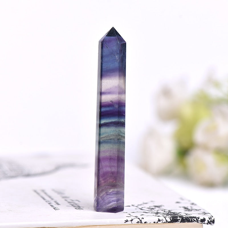 Hot Sale 1PC Natural Crystal Column Quartz Rock Mineral Specimen Crystal Point Quartz Rainbow Wand Home Decor Reiki Healing Energy Stone
