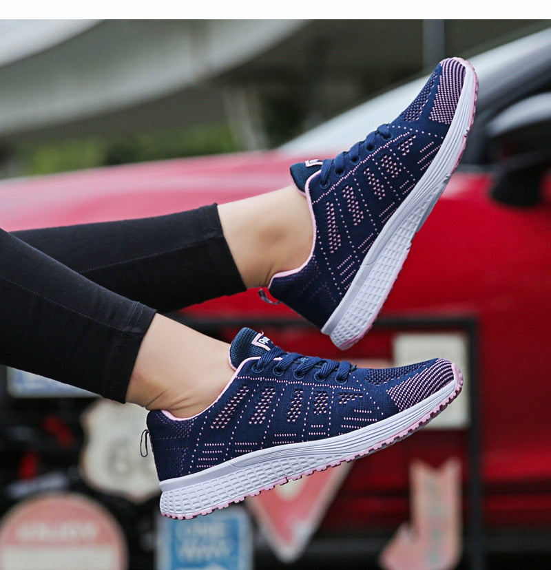 Women Sneakers Casual Shoes Flats Air Mesh Breathable Trainers Ladies Shoes Female Sneakers Women Shoes Basket Tenis Feminino