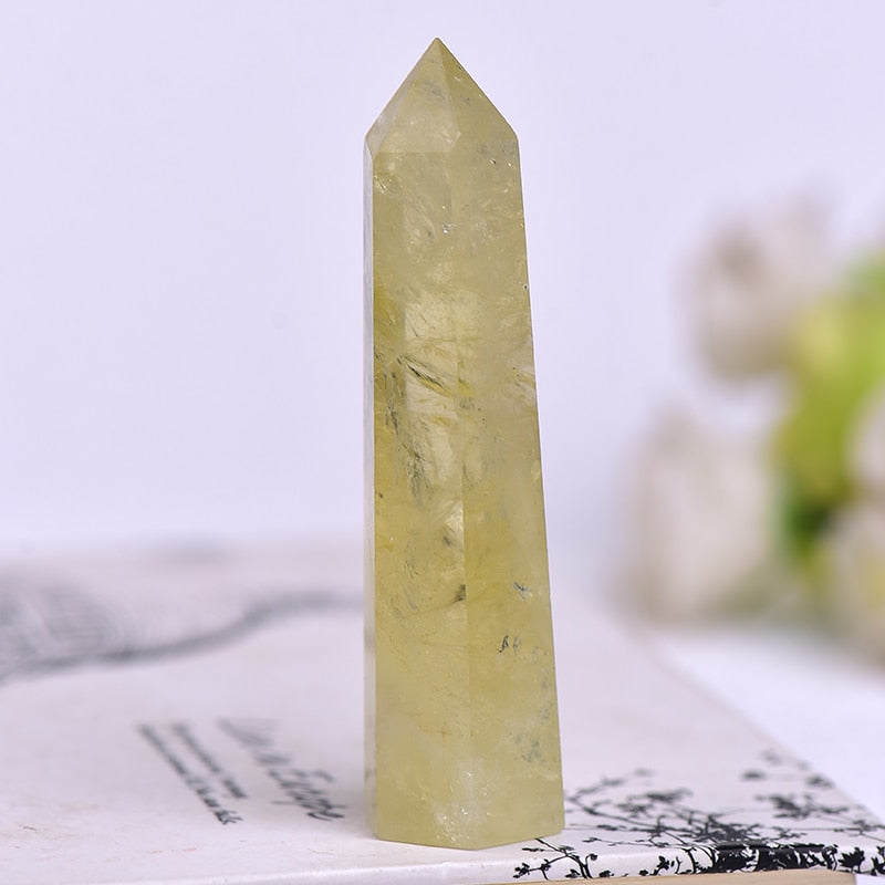 Hot Sale 1PC Natural Crystal Column Quartz Rock Mineral Specimen Crystal Point Quartz Rainbow Wand Home Decor Reiki Healing Energy Stone