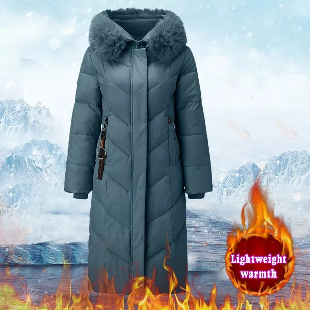 Fleece Jacket inside Pockets Women Long Winter Coat Vest Long Sleeve Warm Down Hooded Winter Jackets for Women
