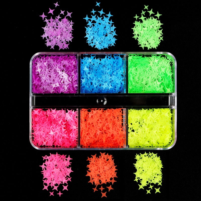 Valentines Day Mixed Love Heart Nail Glitter Red Flake Sequin Powder Decorative Accessories For Professional Nail Art Supplies