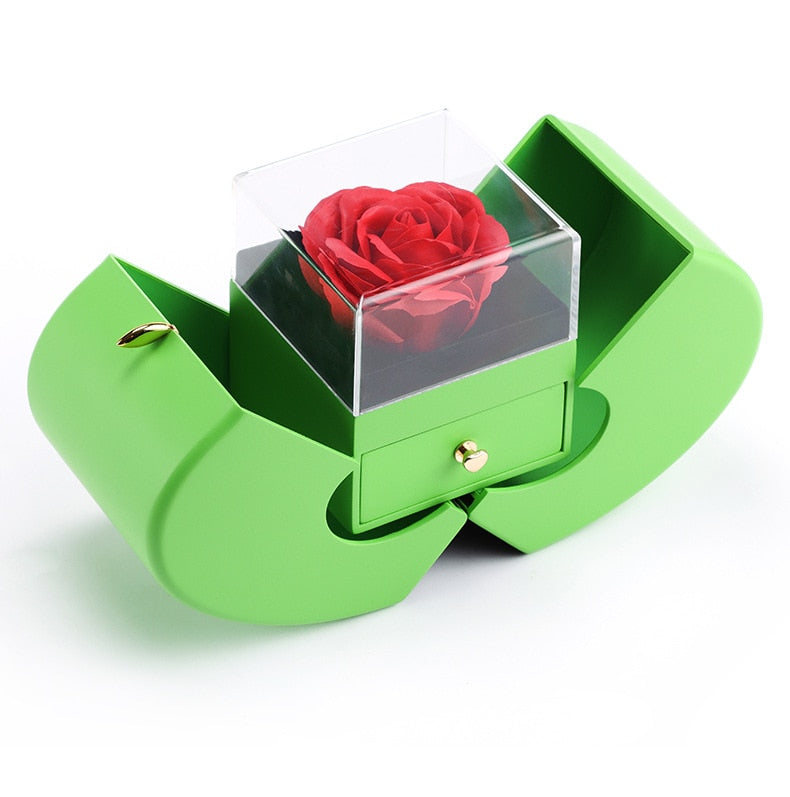Valentine's Day 2025 Eternal Flower Apple Jewelry Box Christmas Gift Box Rose Flower Birthday Party