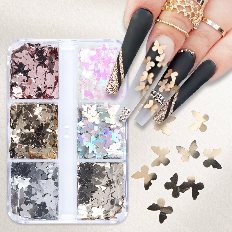 Valentines Day Mixed Love Heart Nail Glitter Red Flake Sequin Powder Decorative Accessories For Professional Nail Art Supplies