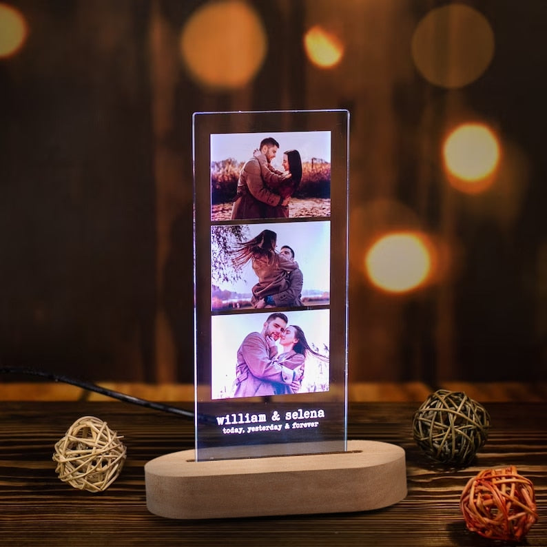 Valentine's Day Personalized 3D Lamp Custom Photo Night Light Heart LED Lamp Name Date On Anniversary Wedding Valentin Day Gift For Her or Him