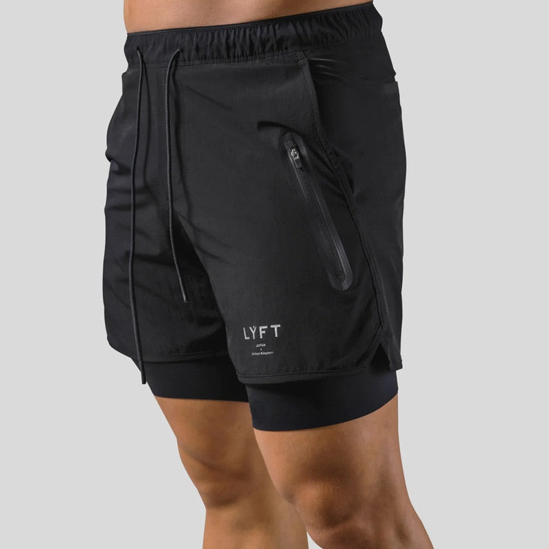 2025 New Street Fashion Shorts In1 Double Layer Quick Dry Sports Style Fitness Jogging Workout Men& Casual Shorts