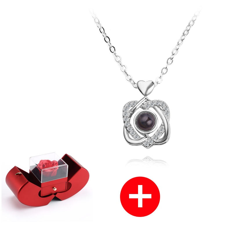 Valentine's Day 2025 Eternal Flower Apple Jewelry Box Christmas Gift Box Rose Flower Birthday Party