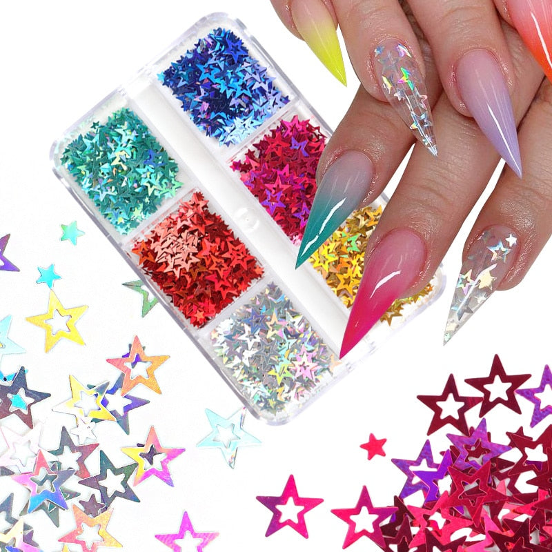 Valentines Day Mixed Love Heart Nail Glitter Red Flake Sequin Powder Decorative Accessories For Professional Nail Art Supplies