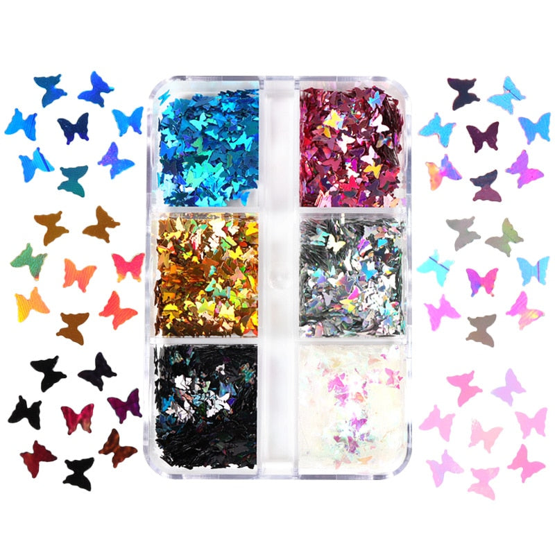Valentines Day Mixed Love Heart Nail Glitter Red Flake Sequin Powder Decorative Accessories For Professional Nail Art Supplies