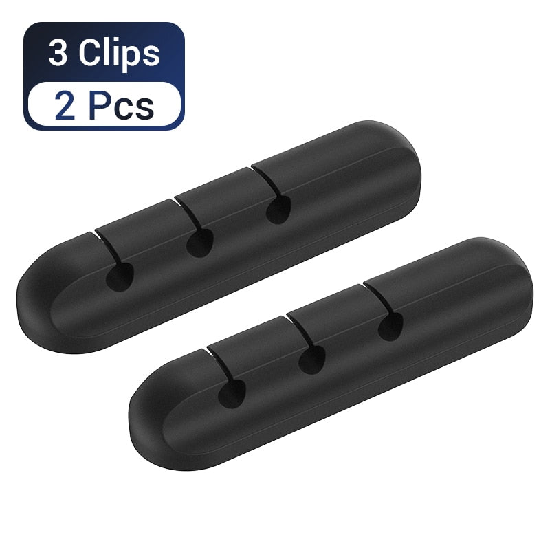 Cable Organizer Silicone USB Cable Winder Desktop Tidy Management Clips Cable Holder for Mouse Headphone Wire Organizer