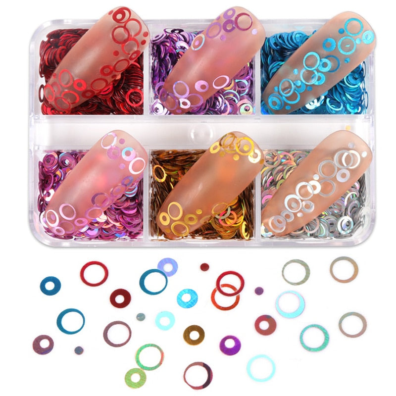 Valentines Day Mixed Love Heart Nail Glitter Red Flake Sequin Powder Decorative Accessories For Professional Nail Art Supplies