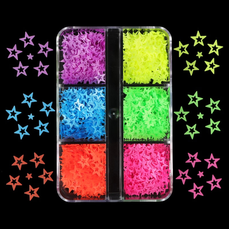 Valentines Day Mixed Love Heart Nail Glitter Red Flake Sequin Powder Decorative Accessories For Professional Nail Art Supplies