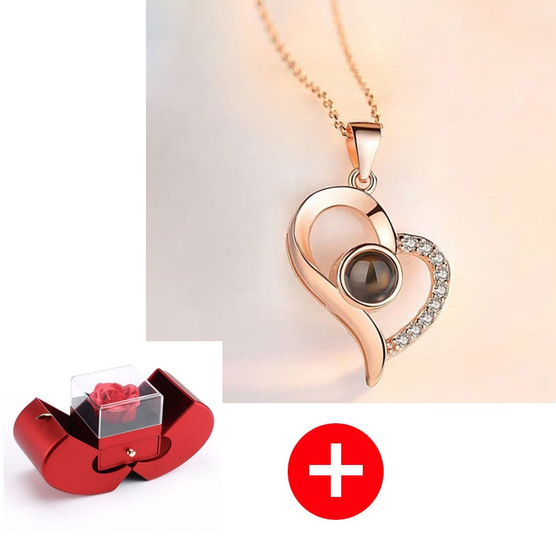 Valentine's Day 2025 Eternal Flower Apple Jewelry Box Christmas Gift Box Rose Flower Birthday Party