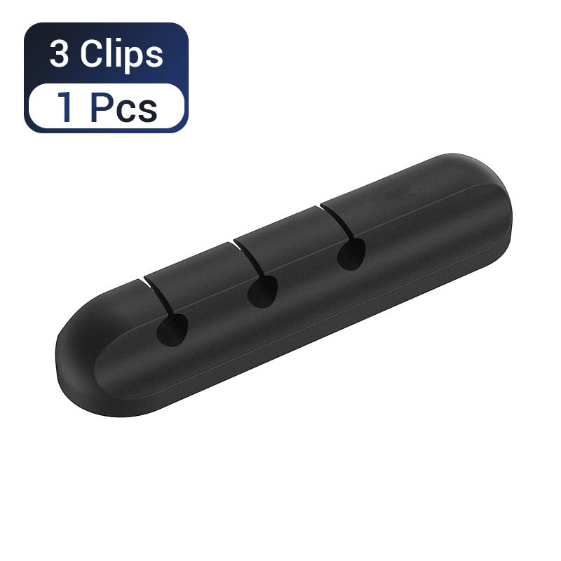 Cable Organizer Silicone USB Cable Winder Desktop Tidy Management Clips Cable Holder for Mouse Headphone Wire Organizer