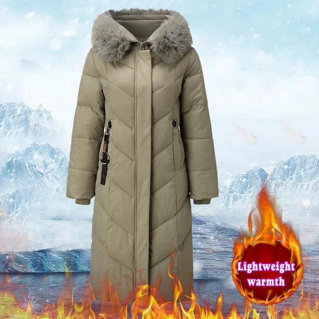 Fleece Jacket inside Pockets Women Long Winter Coat Vest Long Sleeve Warm Down Hooded Winter Jackets for Women