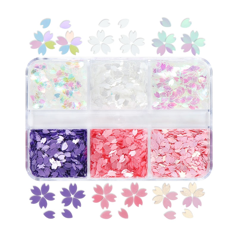 Valentines Day Mixed Love Heart Nail Glitter Red Flake Sequin Powder Decorative Accessories For Professional Nail Art Supplies