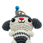 Gray and white crochet dog, dog amigurumi