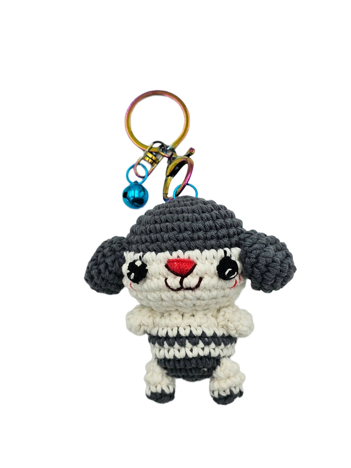 Gray and white crochet dog, dog amigurumi