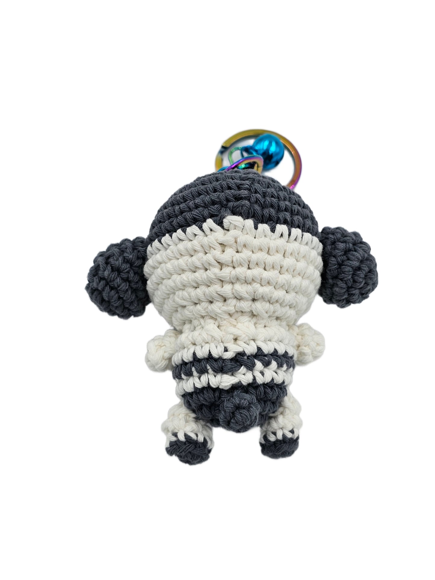 Gray and white crochet dog, dog amigurumi