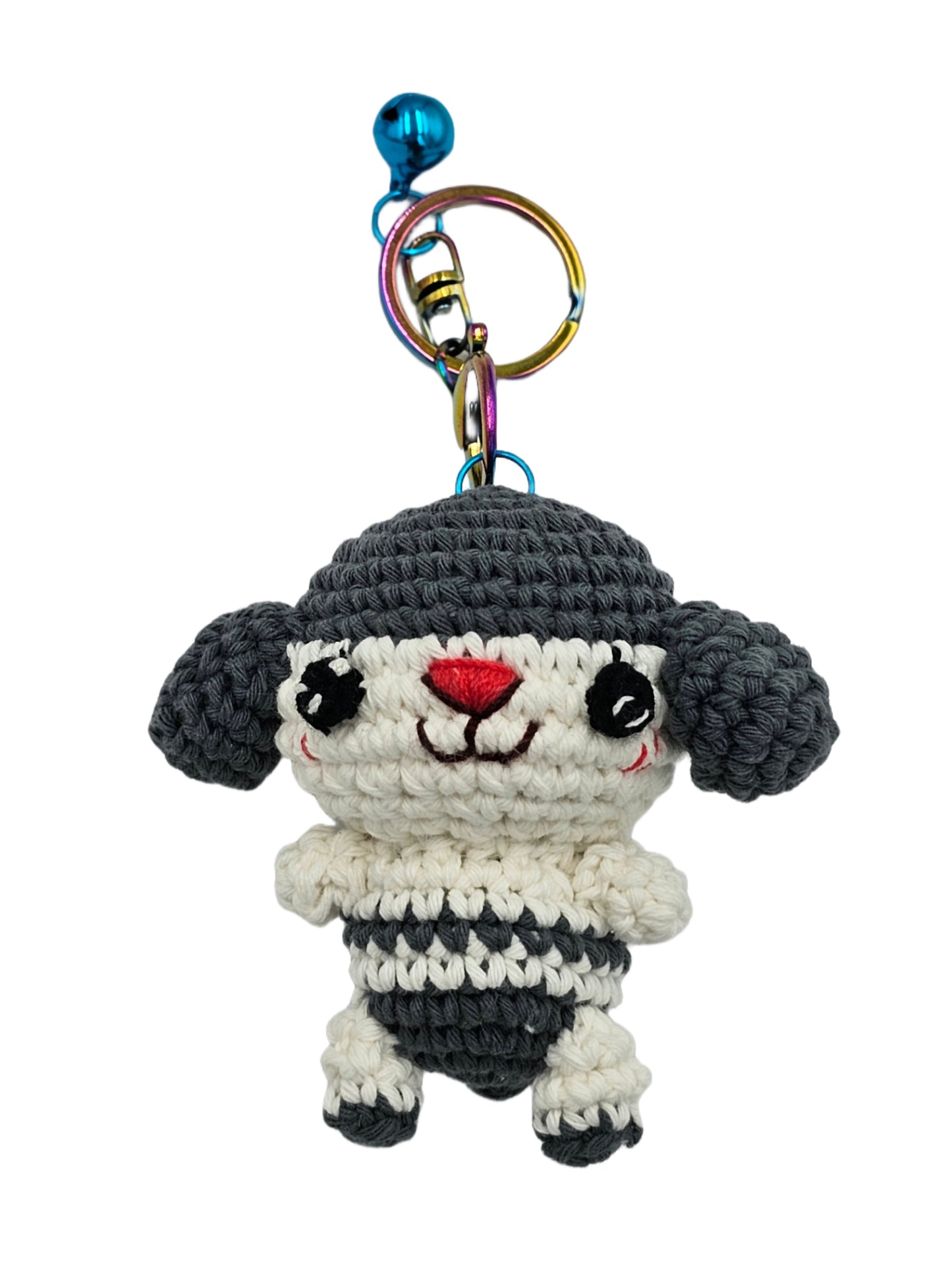 Gray and white crochet dog, dog amigurumi