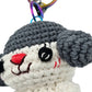 Gray and white crochet dog, dog amigurumi