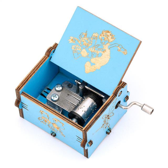 2025 Black Wooden Music Box  Jurassic Park  Caja Musical Queen Totoro Hand Cranked Wood Musical Box Christmas Gift