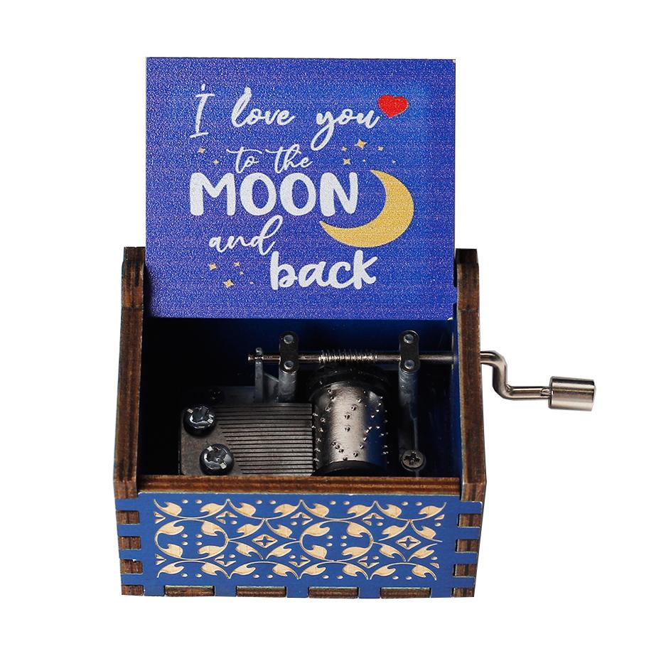2025 Black Wooden Music Box  Jurassic Park  Caja Musical Queen Totoro Hand Cranked Wood Musical Box Christmas Gift