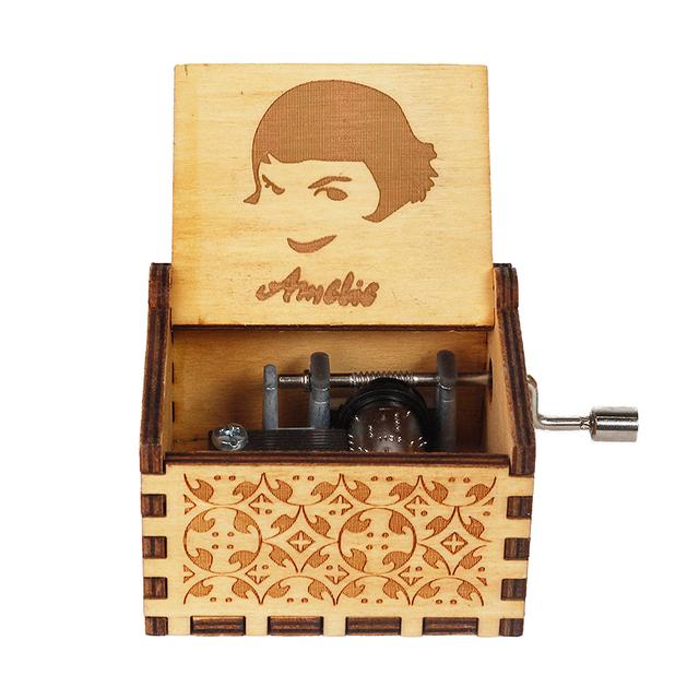 2025 Black Wooden Music Box  Jurassic Park  Caja Musical Queen Totoro Hand Cranked Wood Musical Box Christmas Gift