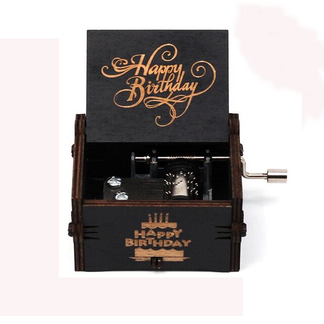 2025 Black Wooden Music Box  Jurassic Park  Caja Musical Queen Totoro Hand Cranked Wood Musical Box Christmas Gift