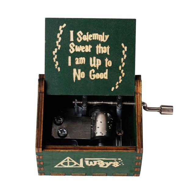 2025 Black Wooden Music Box  Jurassic Park  Caja Musical Queen Totoro Hand Cranked Wood Musical Box Christmas Gift