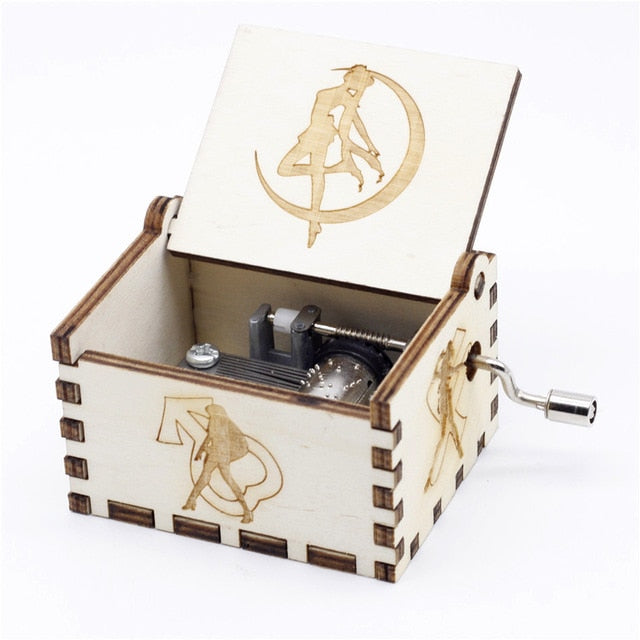 2025 Black Wooden Music Box  Jurassic Park  Caja Musical Queen Totoro Hand Cranked Wood Musical Box Christmas Gift