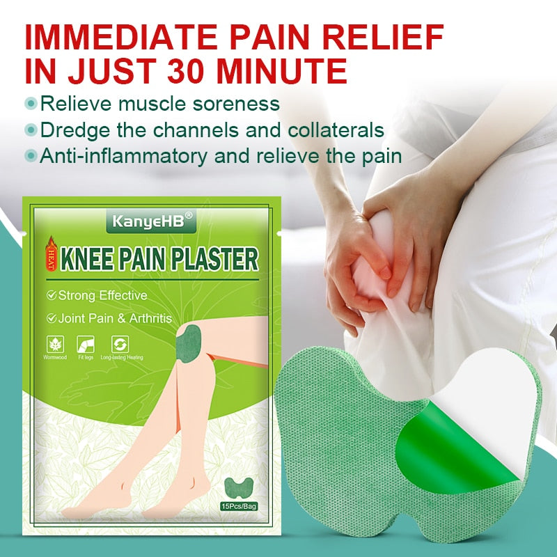 15Pcs=1Bag Wormwood Knee Pain Plaster Rheumatoid Arthritis Herbal Joint Pain Relief Patch Treat Swell Bruise Health Care W008