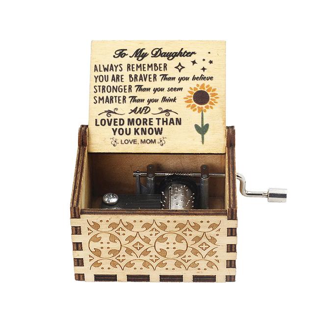 2025 Black Wooden Music Box  Jurassic Park  Caja Musical Queen Totoro Hand Cranked Wood Musical Box Christmas Gift