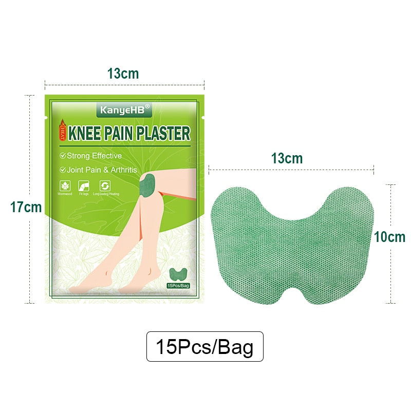 15Pcs=1Bag Wormwood Knee Pain Plaster Rheumatoid Arthritis Herbal Joint Pain Relief Patch Treat Swell Bruise Health Care W008