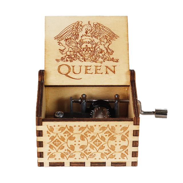2025 Black Wooden Music Box  Jurassic Park  Caja Musical Queen Totoro Hand Cranked Wood Musical Box Christmas Gift