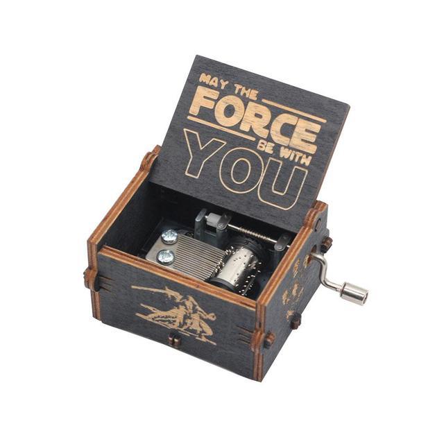2025 Black Wooden Music Box  Jurassic Park  Caja Musical Queen Totoro Hand Cranked Wood Musical Box Christmas Gift