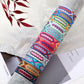 Boho 12pcs/set Multicolor Embroidery String Handwoven Friendship Bracelet Women Wholesale New Fashion Handmade Jewelry Present